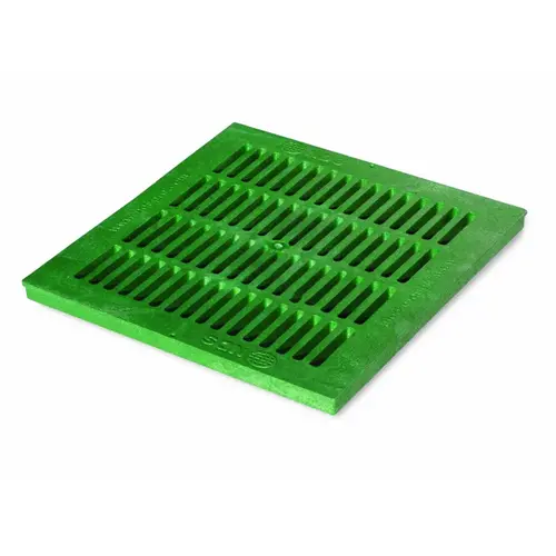 18" Green Plastic Square Catch Basin Drain Grate