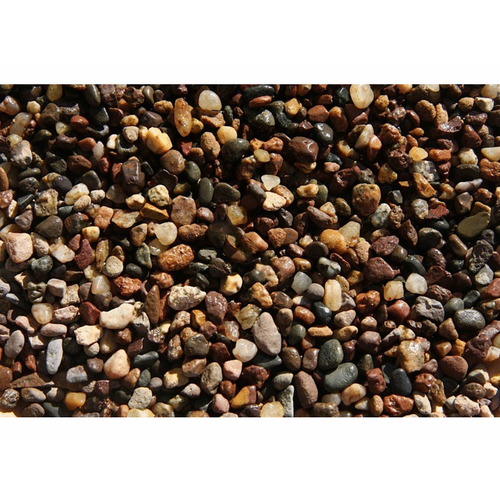 Pebble; 1/4 x 1/8, 50 lb, Multicolor Flint