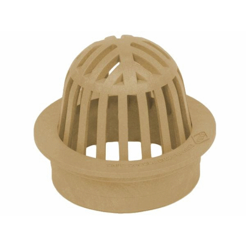 NDS 78S 4" Sand Plastic Atrium Grate, Connects To 4" Drain Pipes And Fittings Tan