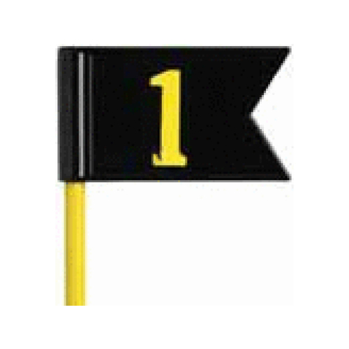 Numbered Practice Green Pennant Black Head Yellow Rod With Base Set 1 - 9