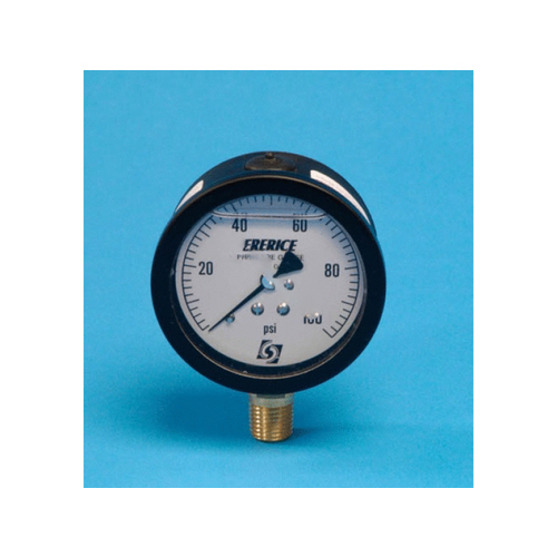 NISCO 800LFB2502LA110 2-1/2" 100 Psi Filled Pressure Gauge 1/4" Npt