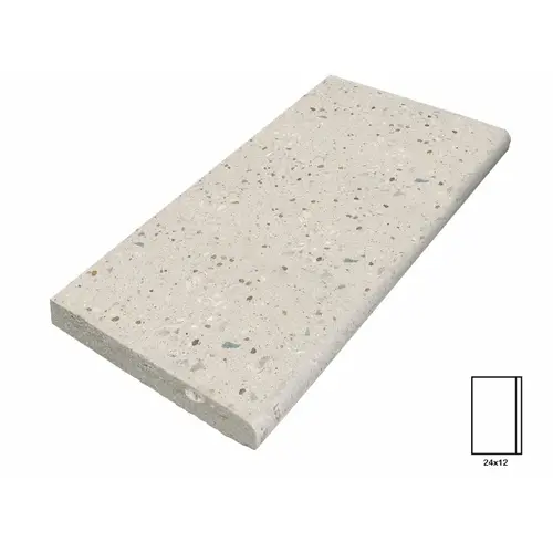 Artistic Pavers 1SBCSLCW1224 12" X 24" Cool White Desertlock Single Sided Bullnose Coping