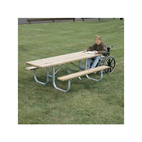 ULTRA PLAY SYSTEMS INC 238H-PT8 8' Ada Wood Picnic Table With Powder Coated Frame