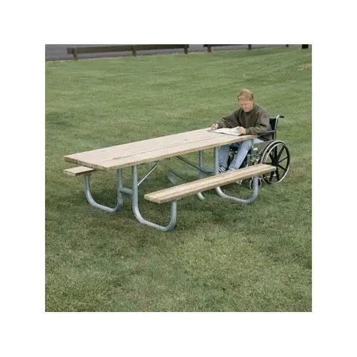 ULTRA PLAY SYSTEMS INC 238H-PT8 8' Ada Wood Picnic Table With Powder Coated Frame