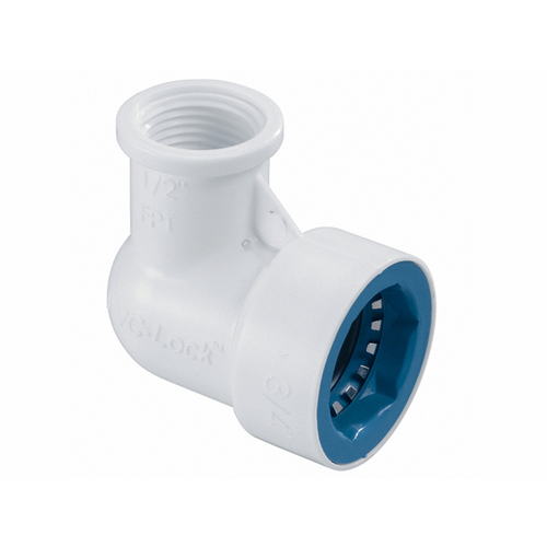 HYDRO-RAIN INC. 08675 Hydro-rain 1" Pvc-lock X .5" Fpt Elbow