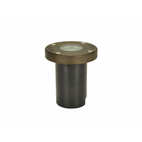 Weathered Brass Led Nova Well Light With Flat Top 2700k