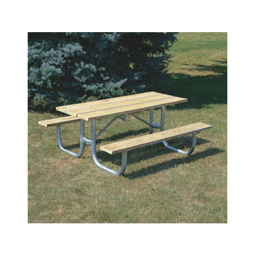 ULTRA PLAY SYSTEMS INC 238-PT8 8' Wood Picnic Table With Galvanized Steel Frame