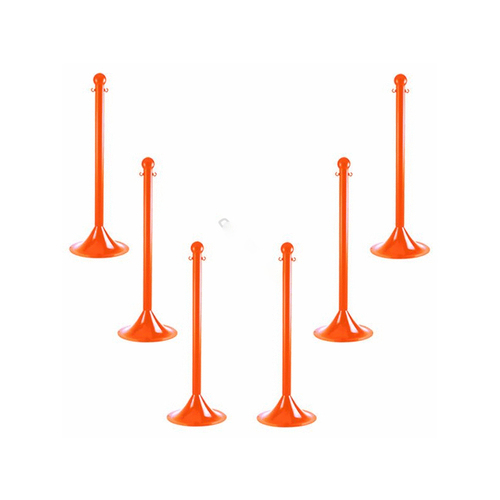 MR CHAIN 91512-6 Safety Orange Crowd Control Stanchion