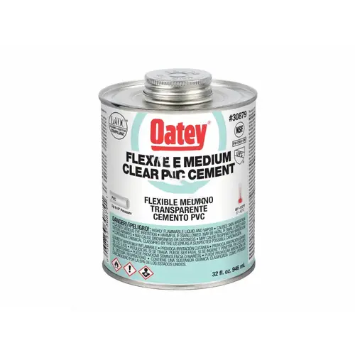 U/E OATEY FLEXIBLE CLEAR PVC CEMENT - 1 QT CAN (6736S)