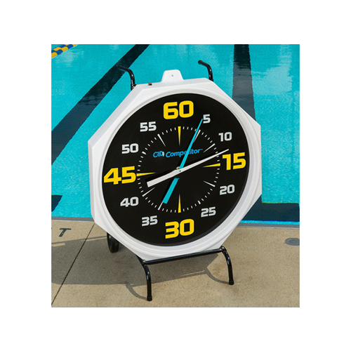 31" White Face Portable Comp Pace Clock W/ Battery