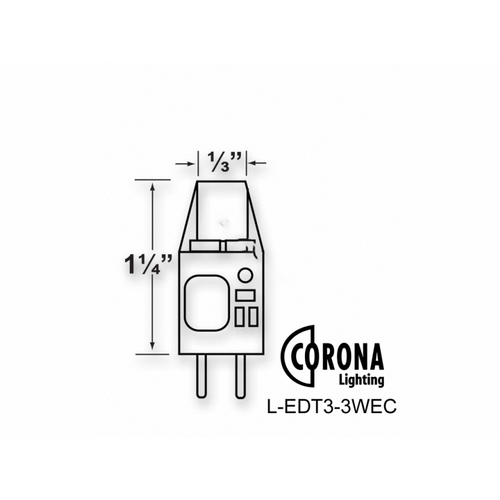 CORONA LIGHTING INC L-EDT3-3WEC 3w 2700k T3 White Led Lamp