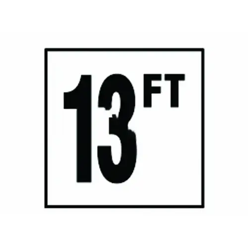 6" X 6" 13 Standard Number With Ft Smooth Tile Depth Marker