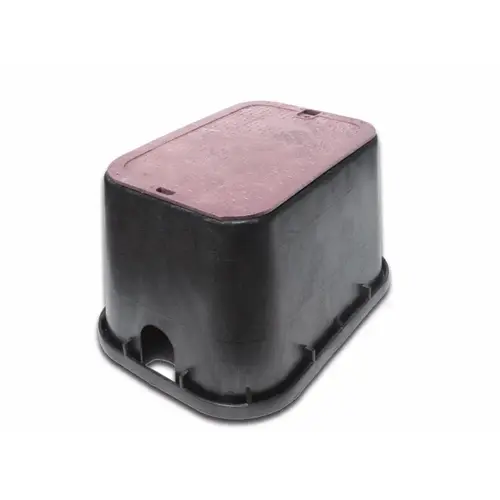 14" X 19" Black Standard Series Valve Box With Purple Lid - Reclaimed Water