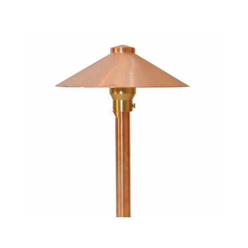 9" Spun Copper China Hat Area Light With Adjustable Hub 20w T3 Halogen