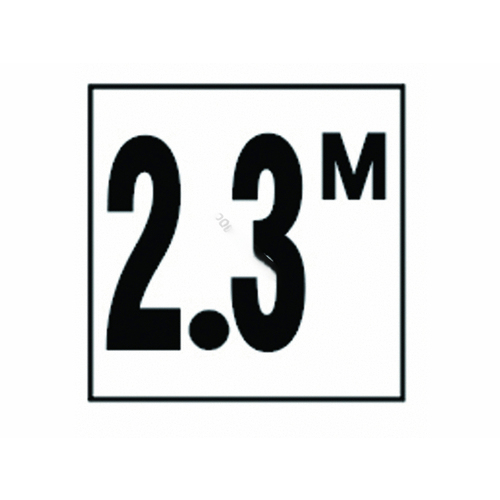 4in Non-skid Metric 2.3 M Depth Marker White