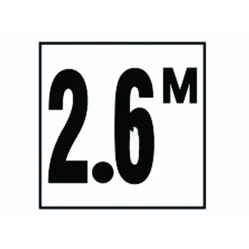 6" X 6" 2.6 Metric Number With M Smooth Tile Depth Marker