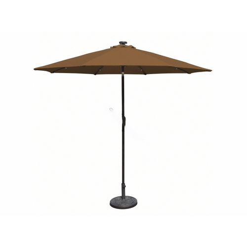 9' Mirage Solar Led Umbrella W/ Stone Canopy