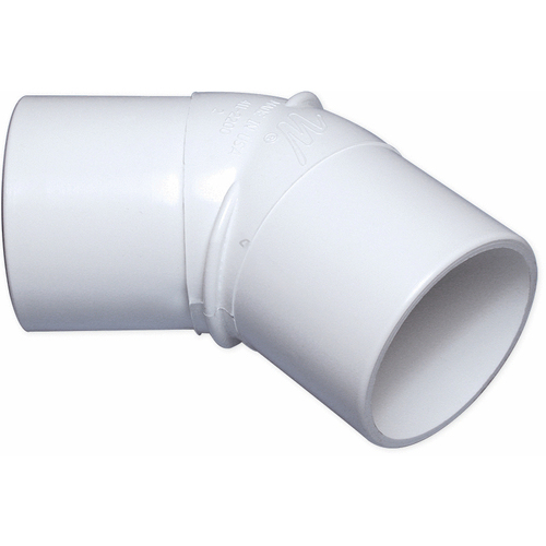 2" Spigot X 2" Spigot 45 Degree Elbow White