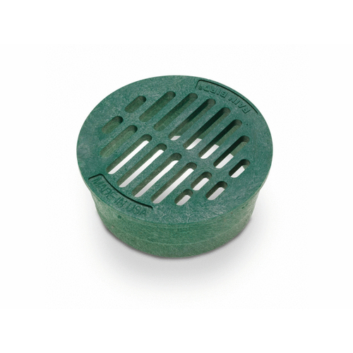 4" Green Plastic Round Flat Drain Grate