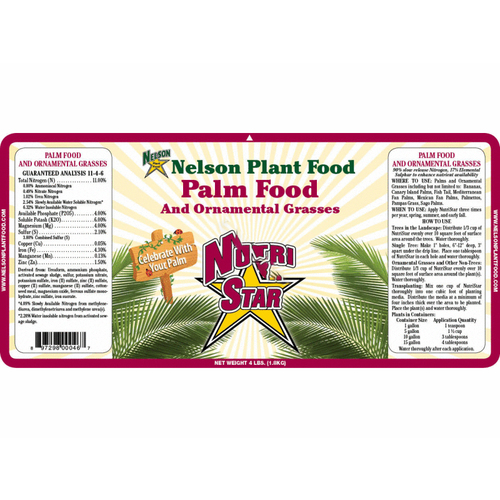 NutriStar NUTRI STAR PALM FOOD 4 Nelson 11-4-6 Palm Food 4#