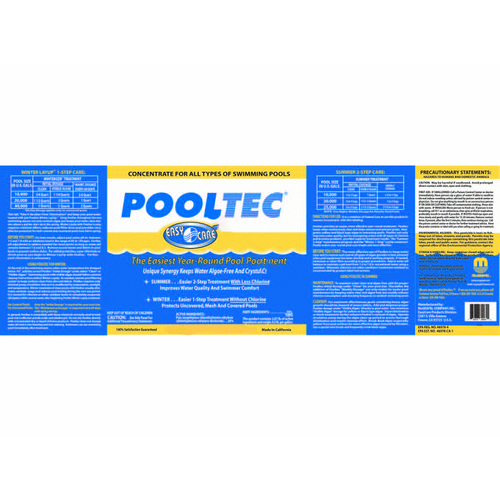 Mcgrayel 30032 32 Oz Pooltec 3-in-1 Pool Water Treatment Blue