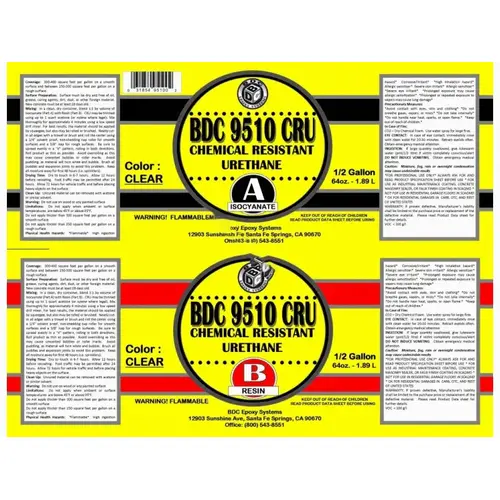 BD Classic Enterprises BDC-9510-10 10gal Clear 9510 Chem Resistant Urethane Kit