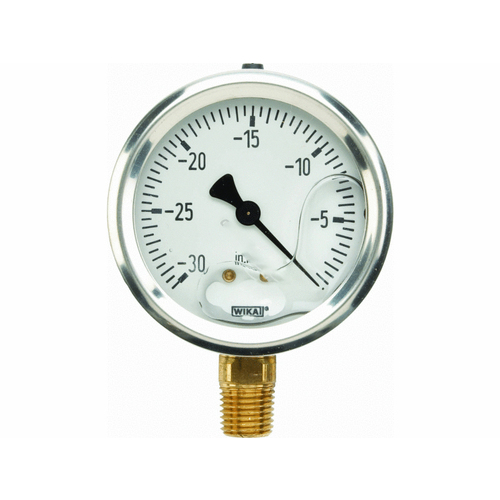 2.5" -30-0 Hgpsi Liq Fill Steel Vacuum Gauge