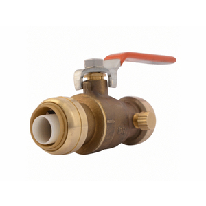 SharkBite 22305-0000LF 3/4 in. Push-to-Connect Brass Ball Valve with Drain
