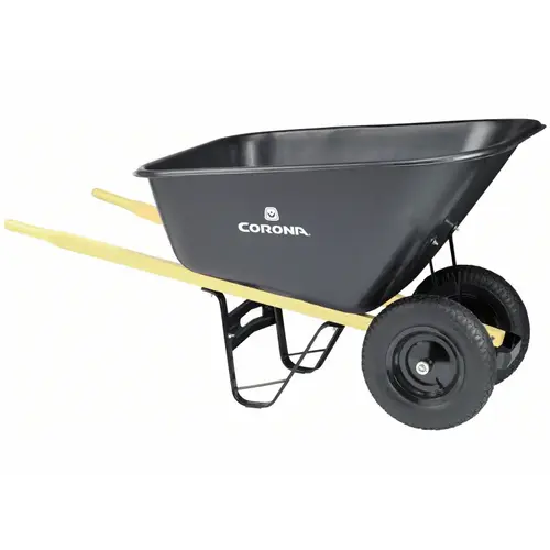 Poly Wheelbarrow 10 Cuft With 60" Wood Handles