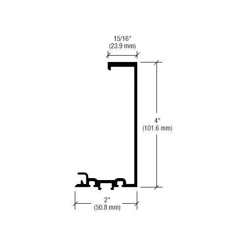 Bronze Black Anodized 4" Structural Silicone Glazed Split Mullion Female - 24'-2" Stock Length