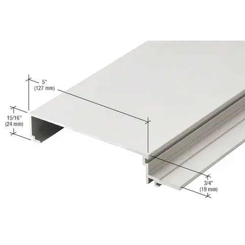 Clear Anodized 5" Male Split Mullion for Screw Spline Assembly - 24'-2" Stock Length