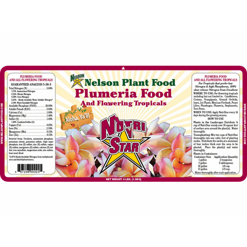 NutriStar NUTRI STAR PLUMERIA FOOD 4 Nutri Star Plumeria 4 Nelson 5-30-5 Plumeria Food 4#