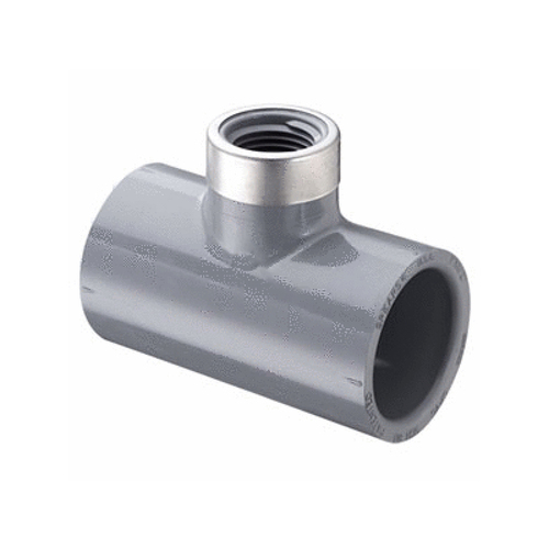 1.5" X 1" Sch80 Pvc Reducing Tee Socket X Socket X Fipt