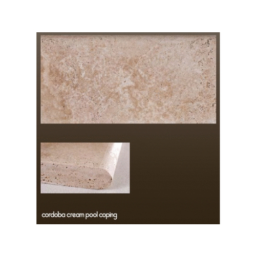 Icon Stone PC521121299 12"x12" Cordoba Cream Bullnosed Tumbled Pool Coping