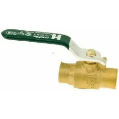 1" Two-piece Brass Ball Valve Standard Port Solder Ends 400 Wog