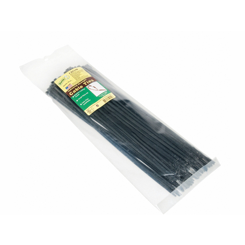 14" Cable Ties Uv Black Standard Duty Bent Tip 100/pk