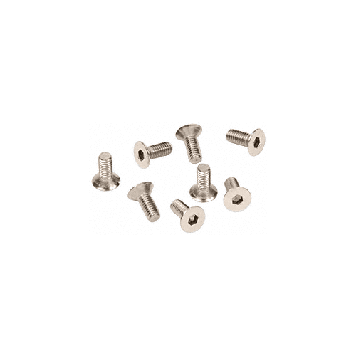 Polished Nickel 6 mm x 15 mm Cover Plate Flat Allen Head Screws - pack of 8