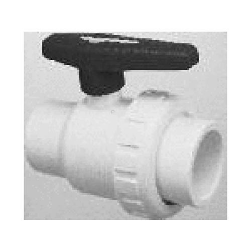 1 1/2" Single Union Blocked Ball Valve Skt/fip White