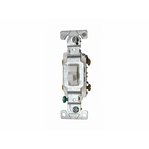 Eaton CS220W Toggle Switch, 20 A, 120/277 V, Lead Wire Terminal, Nylon Housing Material, White