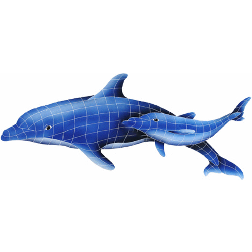 24" X 57" Dolphin Pair Blue