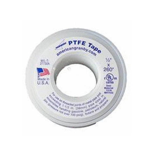 American Granby Co HTT520 1/2" X 520" White Ptfe Thread Seal Tape