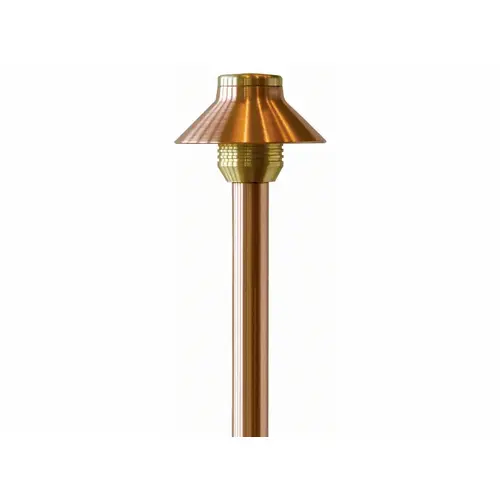 3.6" Copper Path Light With 18" Riser No Lamp