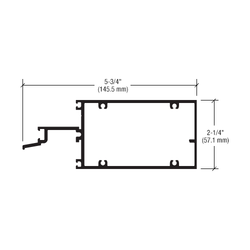 4" Intermediate Horizontal Mullion for Panel Assembly, Mill- 24'-2" Stock Length