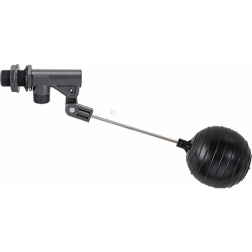 AQUALINE PFLV-10064 1" Mpt Black Plastic Float Valve With 4" Black Round Ball