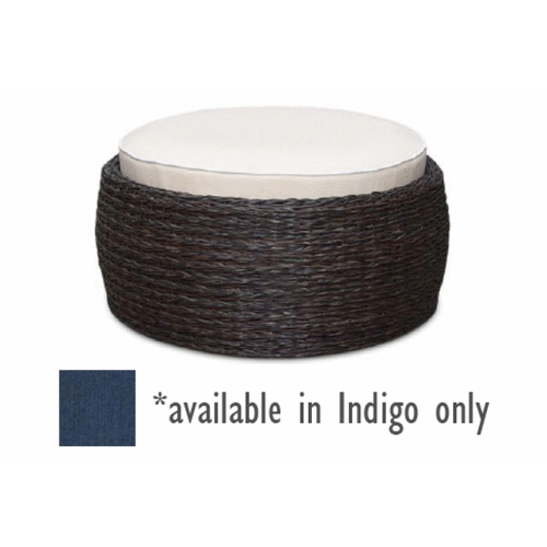 Plank & Hide Co. 19019-B Spiced Rum Grenada 42" Rd Coffee Ottoman W/ Cushion