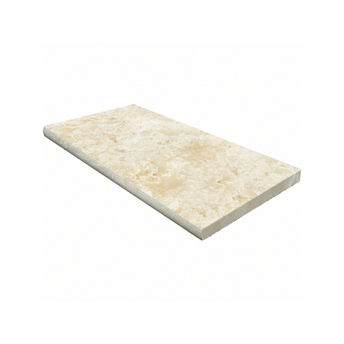 Continental Distribution 285101 12"x24"x.75" Ivory Travertine Bullnose Porcelain Coping