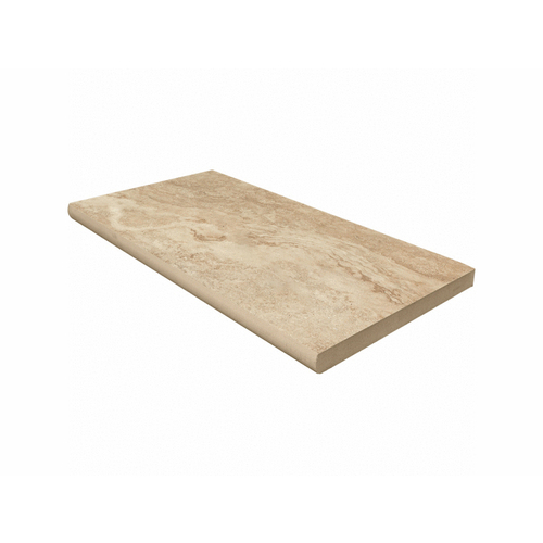 Continental Distribution 285111 12"x24"x.75" Navona Travertine Bullnose Porcelain Coping