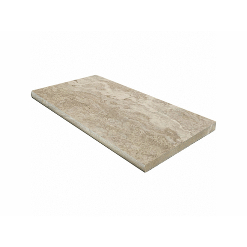 12"x24"x.75" Silver Travertine Bullnose Porcelain Coping