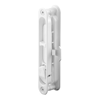 White Sliding Screen Door Latch and Pull with 5-11/16" Screw Holes