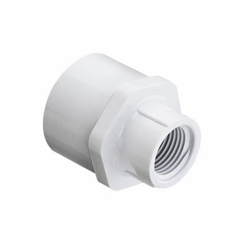 1" X .75" Sch40 Pvc Reducing Female Adapter Socket X Fipt White